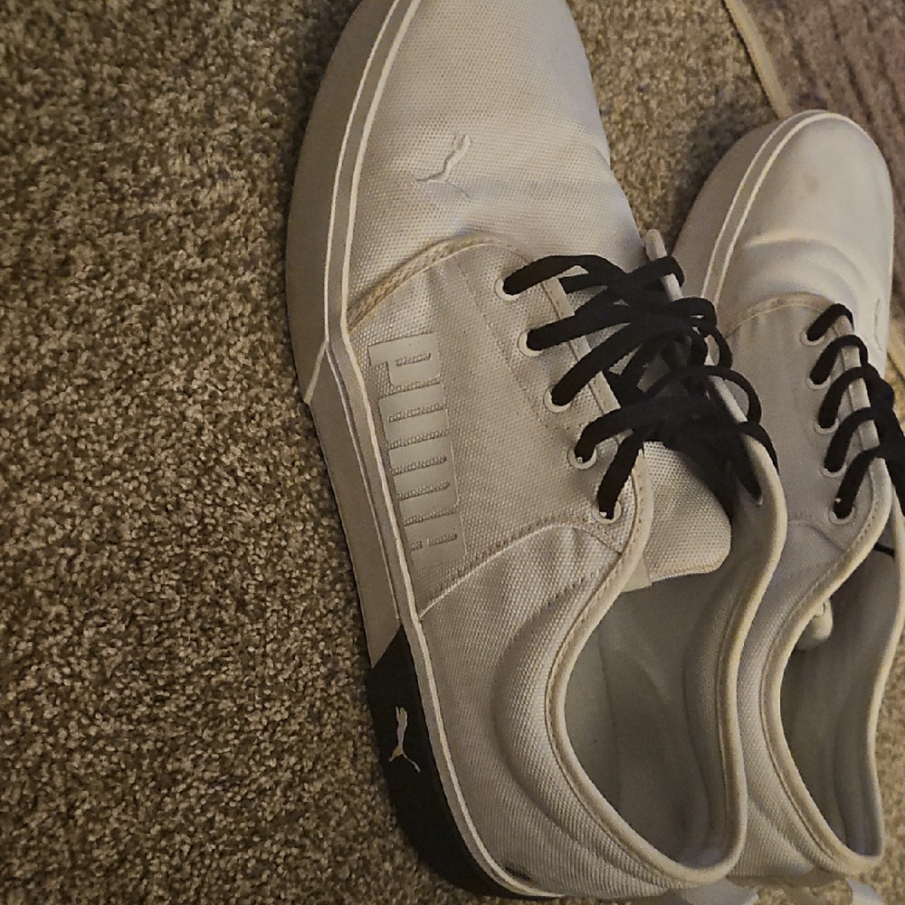 Puma Men's Classic White and Black Sneakers